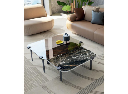 Couchtische Tisch Luxus Glas Tische Konsolen Design Italienische Möbel Set 2x