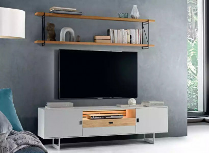 Wohnwand TV Wand Holz Modern Stil Regal Wohnzimmer Möbel rtv tv Ständer