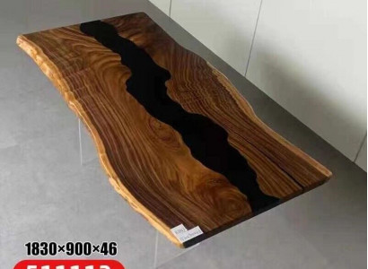 Epoxid Harz Fluss Tisch Echtes Holz Schwarz Wasser Tissche Epoxy Möbel Neu