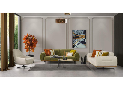 Design Wohnzimmer set von 2tlg. Luxus Möbel Beige Farbe Modern Neuheit