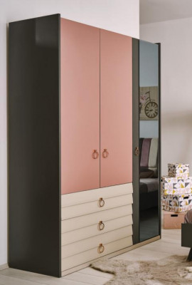 Moderner Kleiderschrank Luxus Schrank Holz Schränke Glas Schlafzimer neu