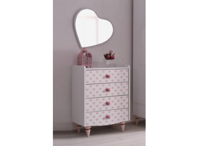 Kommode Spiegel Holz Set Modern Design Möbel neu Gruppe Weiß Luxus 2tlg