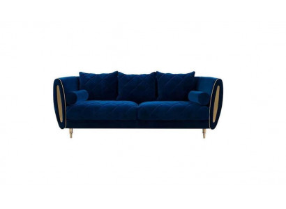 Design Blau 3 Sitzer Relax Sofas Sofa Textil Polster Couch Stoff Couchen