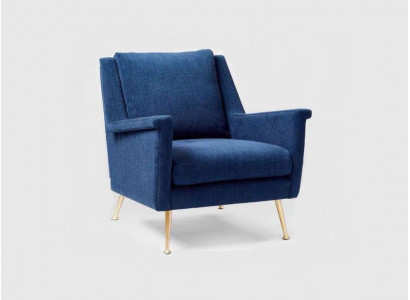 Design Luxus Blau Chair Sessel Sofa 1 Sitzer Fernseh Sofa Stoff Textil