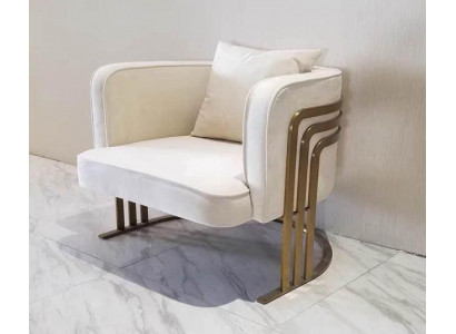 Hochwertig Textil Sessel Stilvolle Weiß Sessel modern Sessel Fernseh Couch