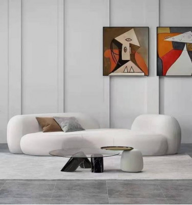 Modern Sofa 3 Sitzer Weiß Hochwertig Polster Sofas Design Textil neu stilvoll