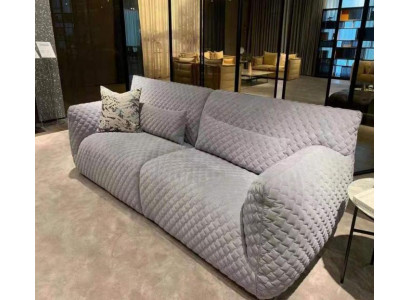 Wohnzimmer Sofa 3 Sitzer Grau Polster Sofas Design Holz Textil neu Modern