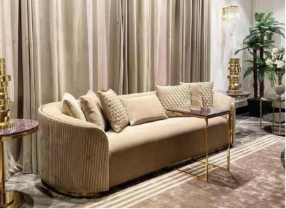 Sofa 3 Sitzer Sofas Sitz Modern Couch Luxus Textil Wohnzimmer Dreisitzer