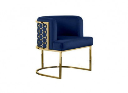 Modern Stuhl Ess Zimmer Club Stühle Polsterstuhl Blau Sessel Neu Lounge