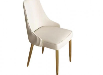 Modern Stil Stilvoll Sessel Stuhl Weiß Sitz Polster Design Metall neu