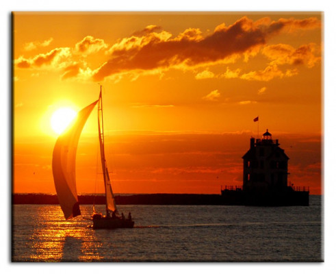 Bild Bilder Gemälde Druck Kunstdruck Polster Kultur Sonnenuntergang Neu G93024