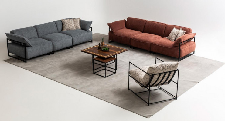 Luxuriöse Sofagarnitur 2x Viersitzer Designer Sessel Wohnzimmer Sofas