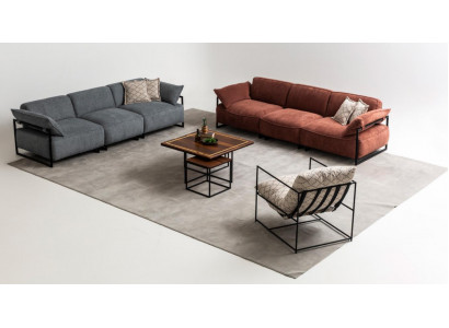 Luxuriöse Sofagarnitur 2x Viersitzer Designer Sessel Wohnzimmer Sofas