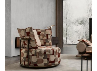 Modern Mehrfarbig Sessel Design Sofa Sitzer Luxus Relax Textil Lounge Polster