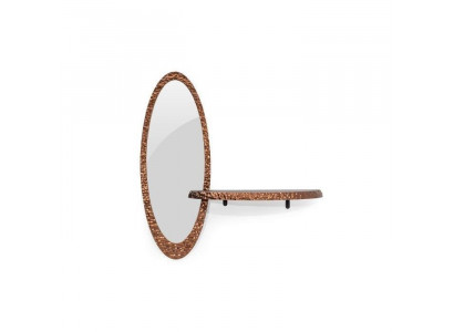 Designer Ovaler Spiegel Luxuriöser Glasspiegel Stilvolles Regal 2tlg