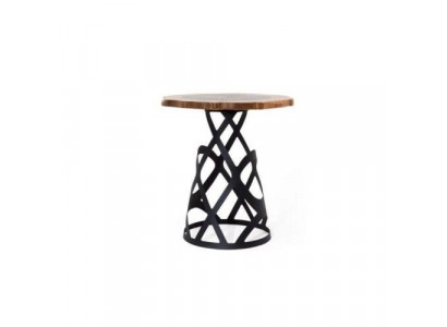 Runder Holz Beistelltisch Designer Holzplatte Wohnzimmer Couchtisch Neu