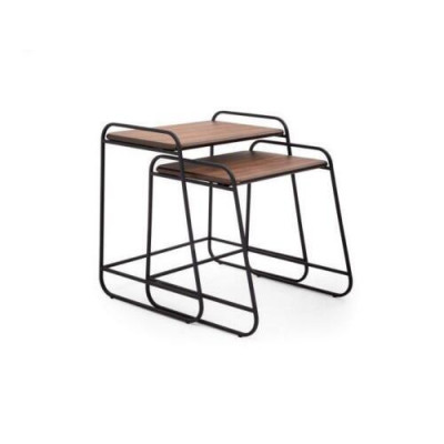 Designer 2x Ablagetische Designer Couchtisch Holzplatte Wohnzimmer Möbel