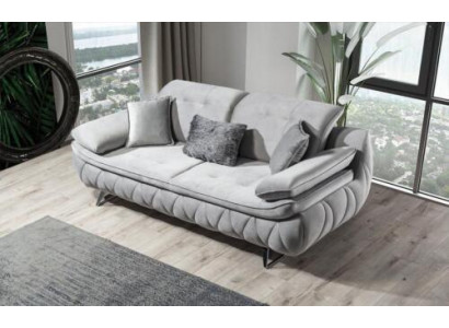 Grau Modern Luxus Design 3-Sitzer Stoffsofa Wohnzimmer Sofa Textil Material