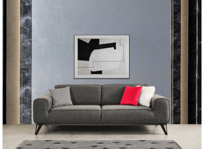 Grau 3-Sitzer Stoffsofa Modern Design Wohnzimmer Textil Stoff Material