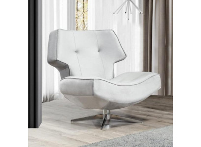 Sessel Weiß Modern Luxus Design Wohnzimmer 1-Sitzer Textil Material