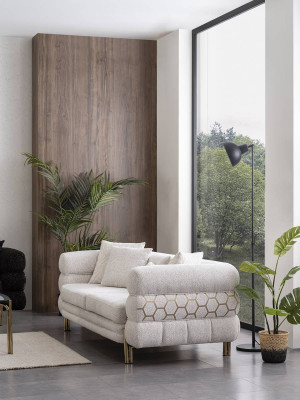 Weißer Dreisitzer Luxus 3-Sitzer Wohnzimmer Designer Sitzmöbel Sofas