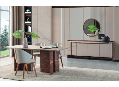 Exklusive Esszimmer Möbel Robuster Esstisch Designer Sideboard Stühle