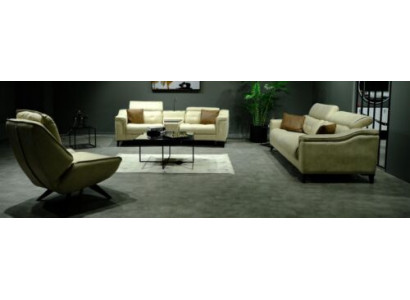 Komplette Couchgarnitur Designer 3-Sitzer Zweisitzer Luxuriöser Sessel