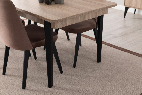 Braune Esszimmer Garnitur Luxus Esstisch 4x Stühle Sideboard Spiegel