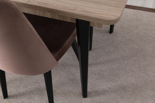 Brauner Esszimmer Set Luxuriöser Esstisch 4x Moderne Stühle Küchenmöbel