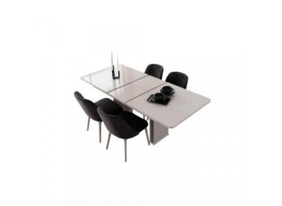 Esszimmer Möbel Weißer Esstisch Essgruppe Designer Stühle 5tlg Set Neu