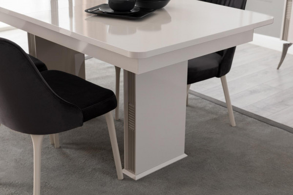 Esszimmer Möbel Weißer Esstisch Essgruppe Designer Stühle 5tlg Set Neu