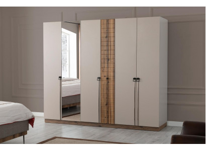 Beiger Schlafzimmer Kleiderschrank Designer Schränke Luxus Holzschränke