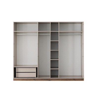 Beiger Schlafzimmer Kleiderschrank Designer Schränke Luxus Holzschränke