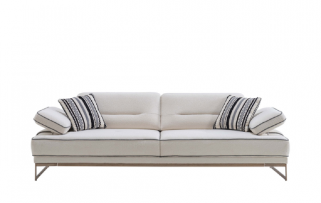 Weißes Sofa Exklusiver 3-Sitzer Wohnzimmer Textil Polster Couch Neu