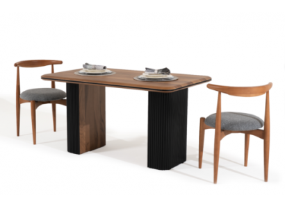 Klassischе Garnitur Essgruppe Esszimmer Esstisch Stühle 3tlg Braun