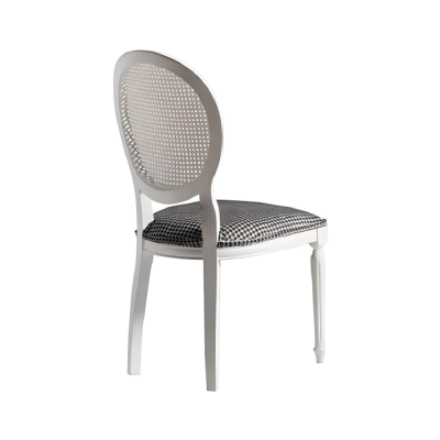 Luxus Essgruppe Esszimmer Runder Esstisch Stühle 3tlg Weiß Stoff Holz