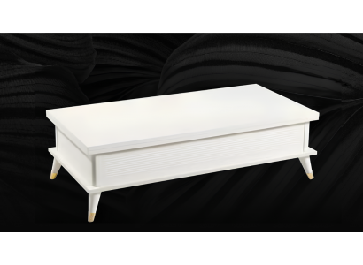 Weiß Couchtisch Kaffeetisch Ausziehbarer Esstisch Tisch Holz Braun