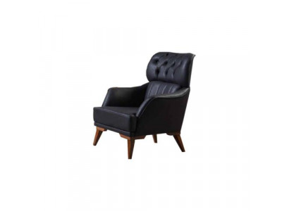 Schwarzer Chesterfield Sessel Designer Wohnzimmer 1-Sitzer Lehnsessel
