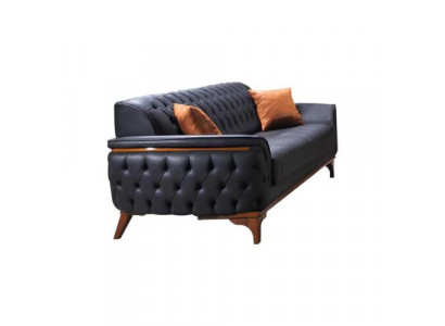 Luxuriöse Blaue Chesterfield Couch Moderner 3-Sitzer Luxus Sitz Möbel