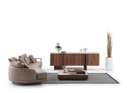 Wohnzimmer Robuste Garnitur Designer 4-Sitzer Sideboard Couchtisch 3tlg