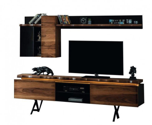 Luxuriöse Wohnzimmer Wohnwand Wandschrank TV-Ständer Couchtisch 3tlg