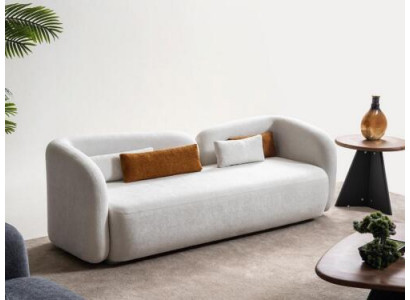 Modern Design Polster Weiß Sitz Couch 3 Sitzer Sofa Sofas Textil Stoff