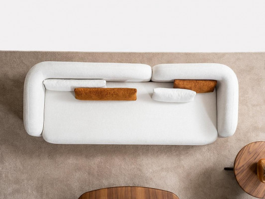 Modern Design Polster Weiß Sitz Couch 3 Sitzer Sofa Sofas Textil Stoff