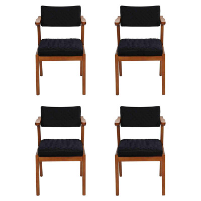 Esszimmer Stuhl Modern Holz Möbel 4x Stühle Schwarz Luxus Design Einrichtung