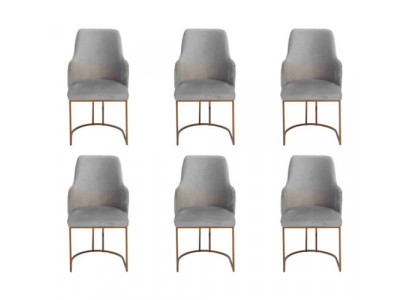 Luxus grau Esszimmerstühle stilvoll Küchenstühle Moderne Design 6x Stühle neu