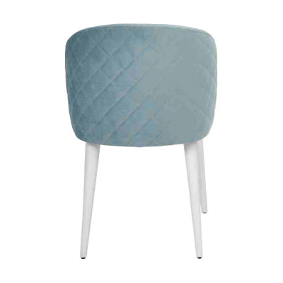 Luxus Esszimmer Holz 6x Stühle blau armlos neues Design gepolsterter Stuhl