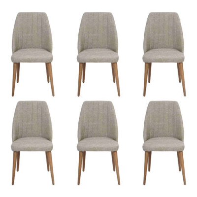 Modern 6x Stühle Polsterstuhl Luxus Sessel Grau Stuhl Lehnstuhl Esszimmer