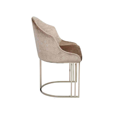 Luxus Esszimmerstuhl 6x Stühle Textildesign Metall zeitgenössische Stuhlmöbel