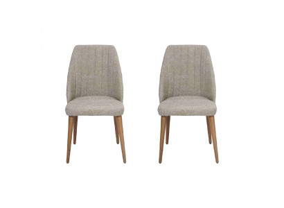Modern 2x Stühle Polsterstuhl Luxus Sessel Grau Stuhl Lehnstuhl Esszimmer