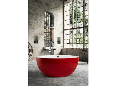 Freistehende Badewanne Wanne Standbadewanne Runder Rot Modern Bad